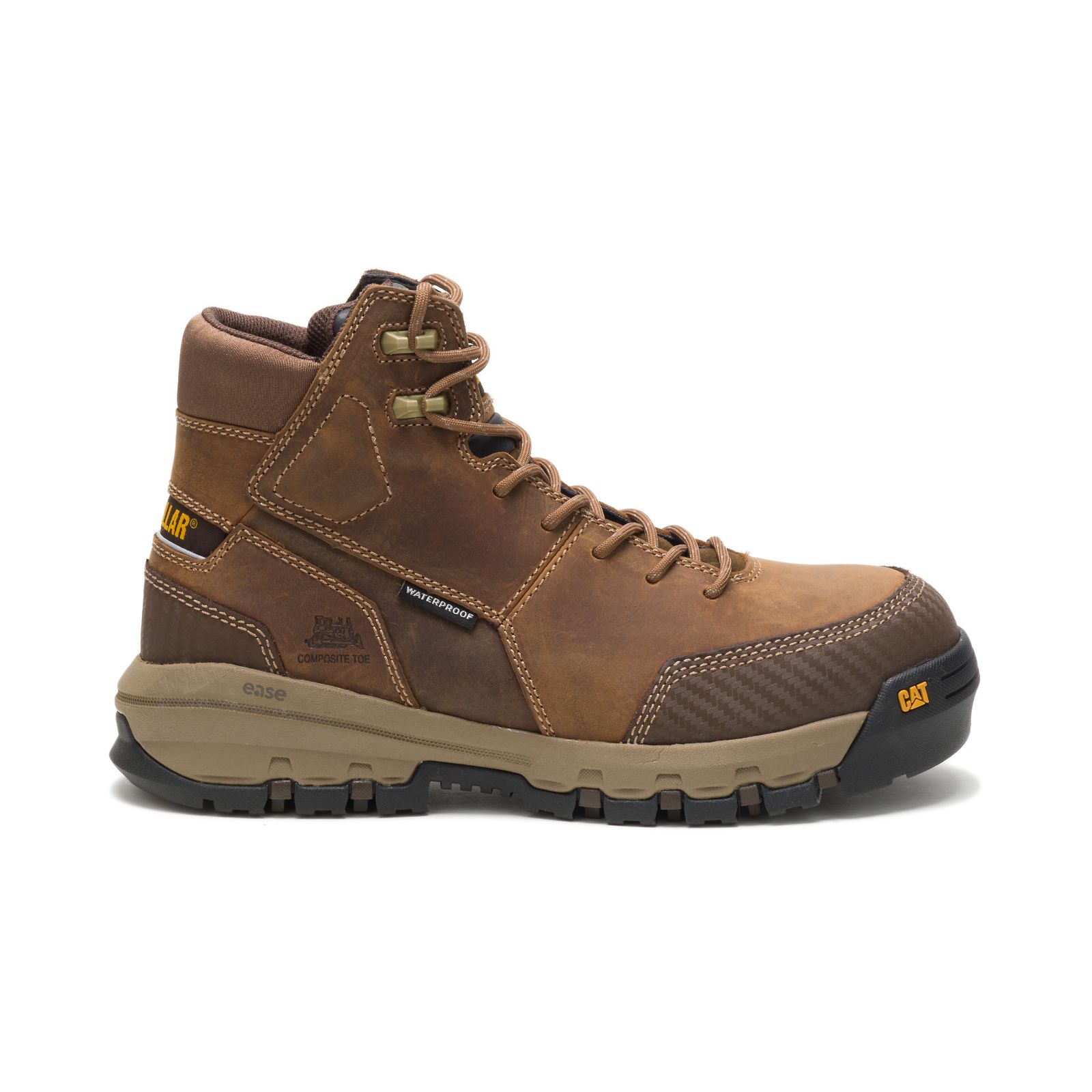 Caterpillar Boots South Africa - Cat Men's Device Waterproof Composite Toe Work Boots Dark Beige ZR6247095